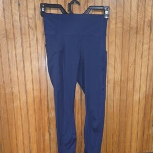 Pure Luxe By Fabletics Deep Blue Leggings With Pockets Size Small